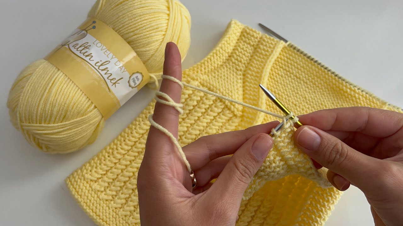 BİM in İPİ İLE KOLAY 0-6 AY TEK OARÇA BEBEK YELEĞİ BAŞTAN SONA ANLATIMI💛#babyknitting #bebekorguleri