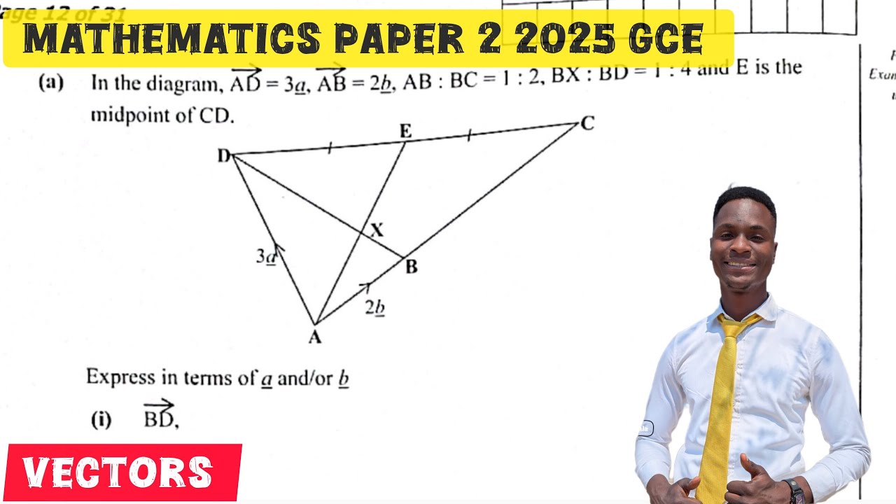 Question 6(a) Mathematics Paper 2 2025 GCE | Mastering Vectors Made Easy ✅