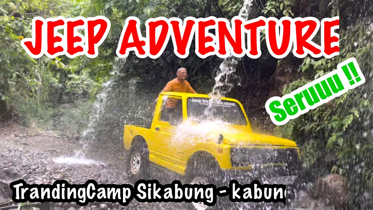Keseruan dalam kegiatan Jeep Adventure sungai Sikabung-kabung Sibolangit Deli Serdang