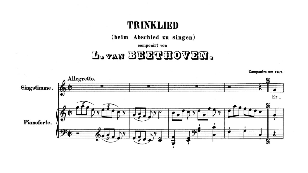 Beethoven: Trinklied, WoO 109 (with Score)