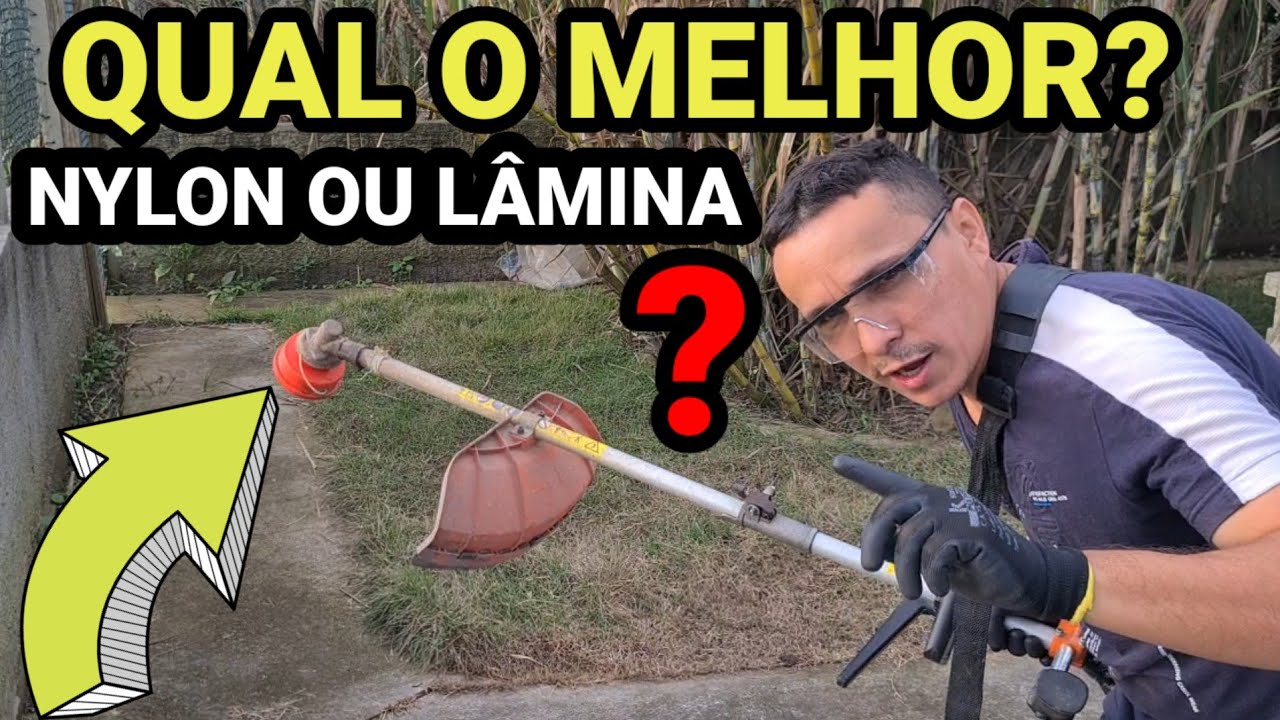 RO&Ccedil;ADEIRA COM FIO DE NYLON OU L&Acirc;MINA PARA CORTAR GRAMA? 
