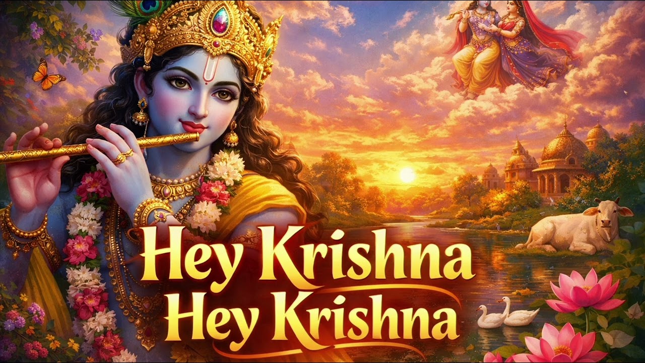 Hey Krishna Hey Krishna 🙏 Soulful Bhajan | Radha Krishna Love Song