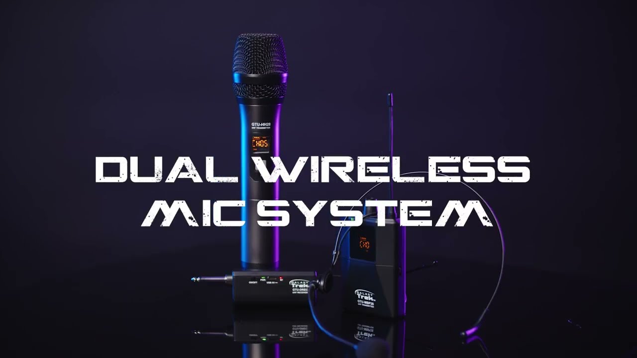 Galaxy Audio GTU is a simple Plug-and-Play dual wireless microphone system