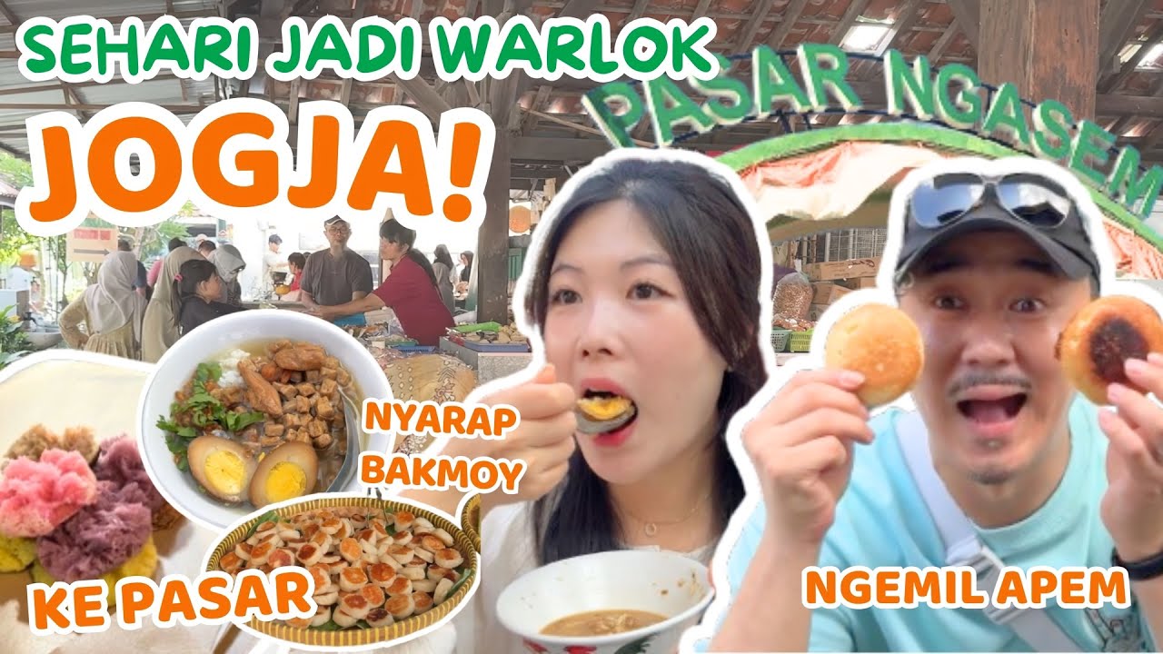 SERU BANGET!! COUPLE KOREA JAJAN DI PASAR JOGJA #makananindonesia