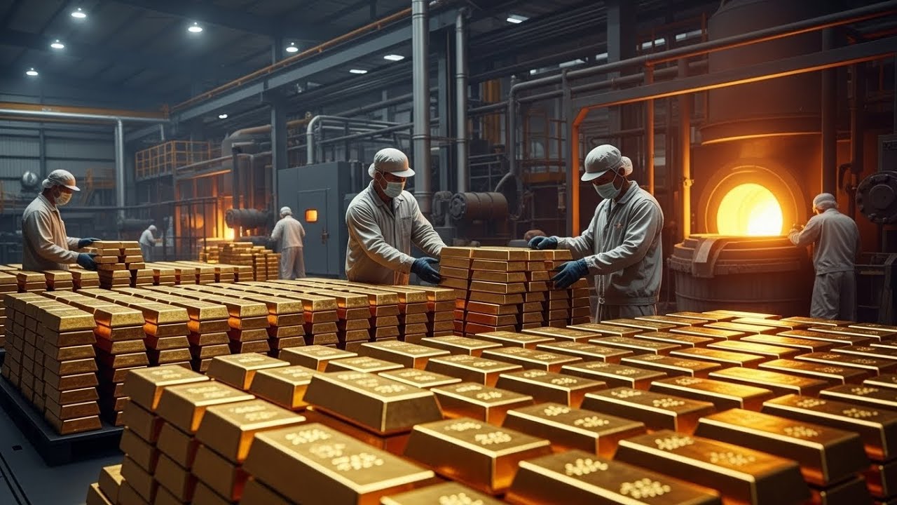 Inside the Gold Refining Plant 🔥 How Rock Turns Into Pure 24K Gold Bars | Full Process