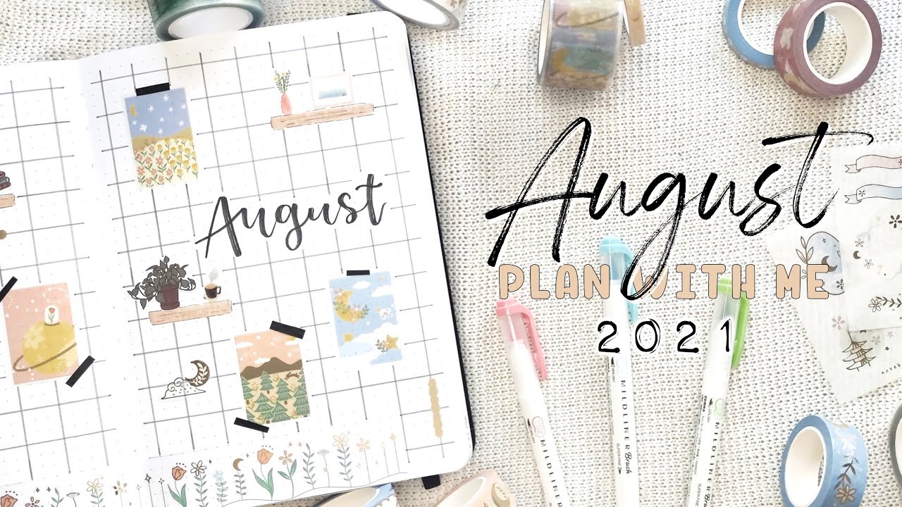 PLAN WITH ME | August 2021 | Bullet Journal Setup - Home Decor