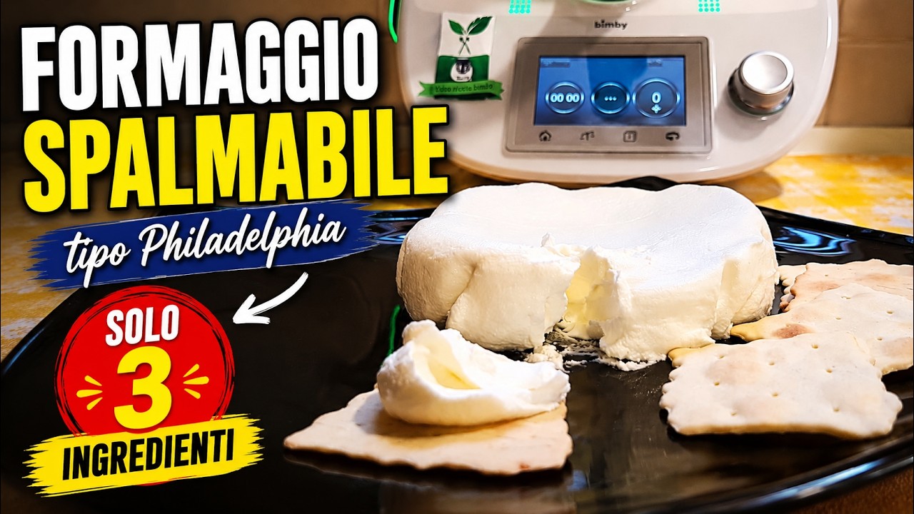 Formaggio spalmabile tipo philadelphia con il bimby 🧀 con soli 3 ingredienti!