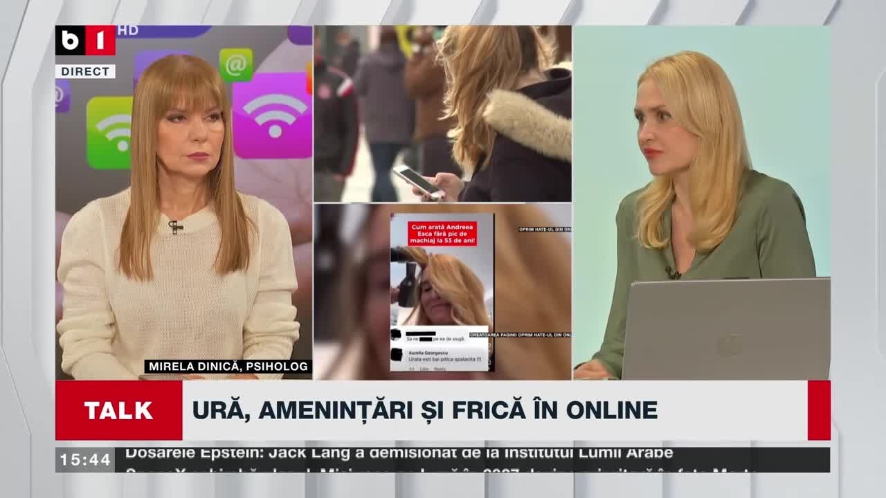 MIRELA DINICĂ, PSIHOLOG, DESPRE CUM PUTEM OPRI HATE-UL DIN ONLINE. Știri B1TV_ 8 feb. 2026