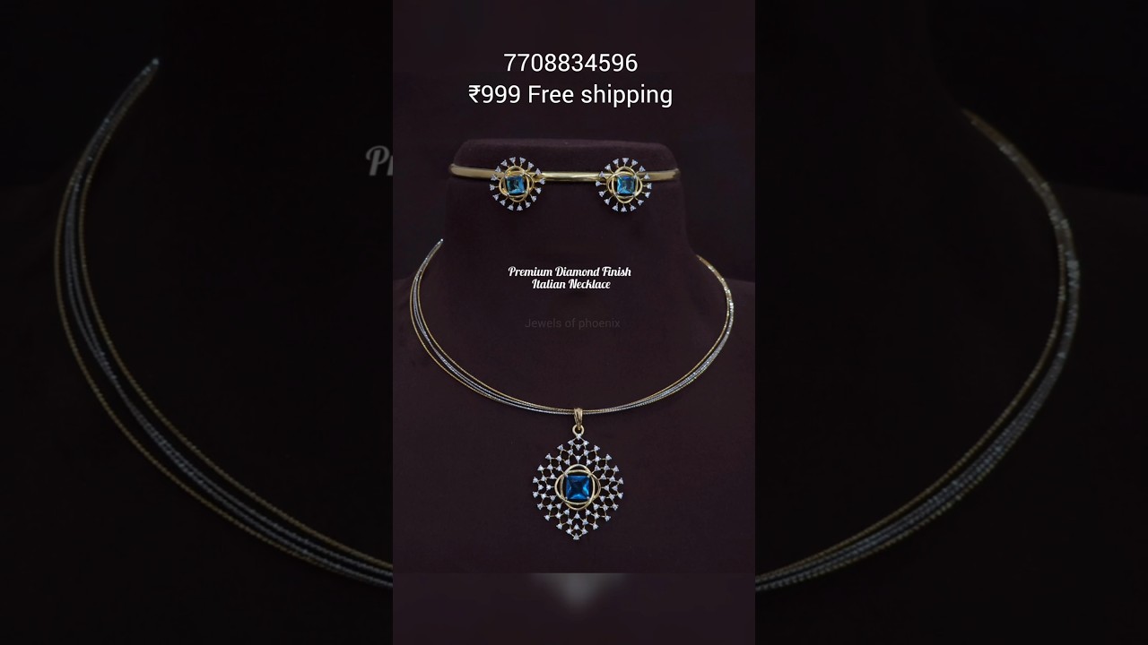 Cz Premium Necklace/ Elegant necklace 💙 zircon stone Necklace #SHORTS