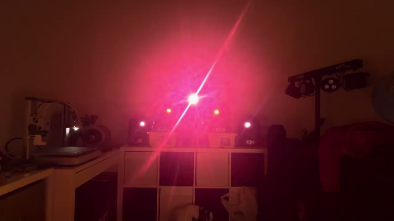 Light show using 5 Audibax Monster 90 units and 1 RGBW light