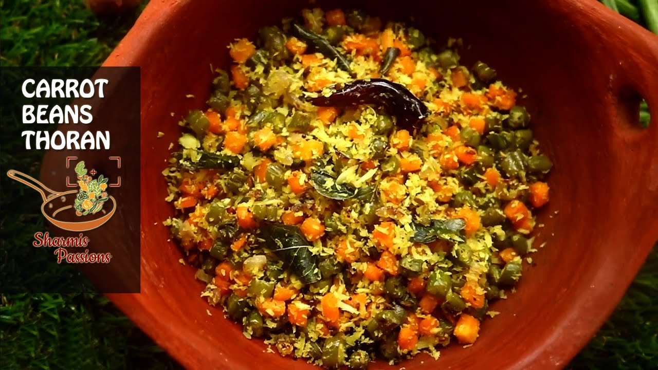 Carrot Beans Thoran Recipe | Kerala Style Carrot Beans Thoran Recipe