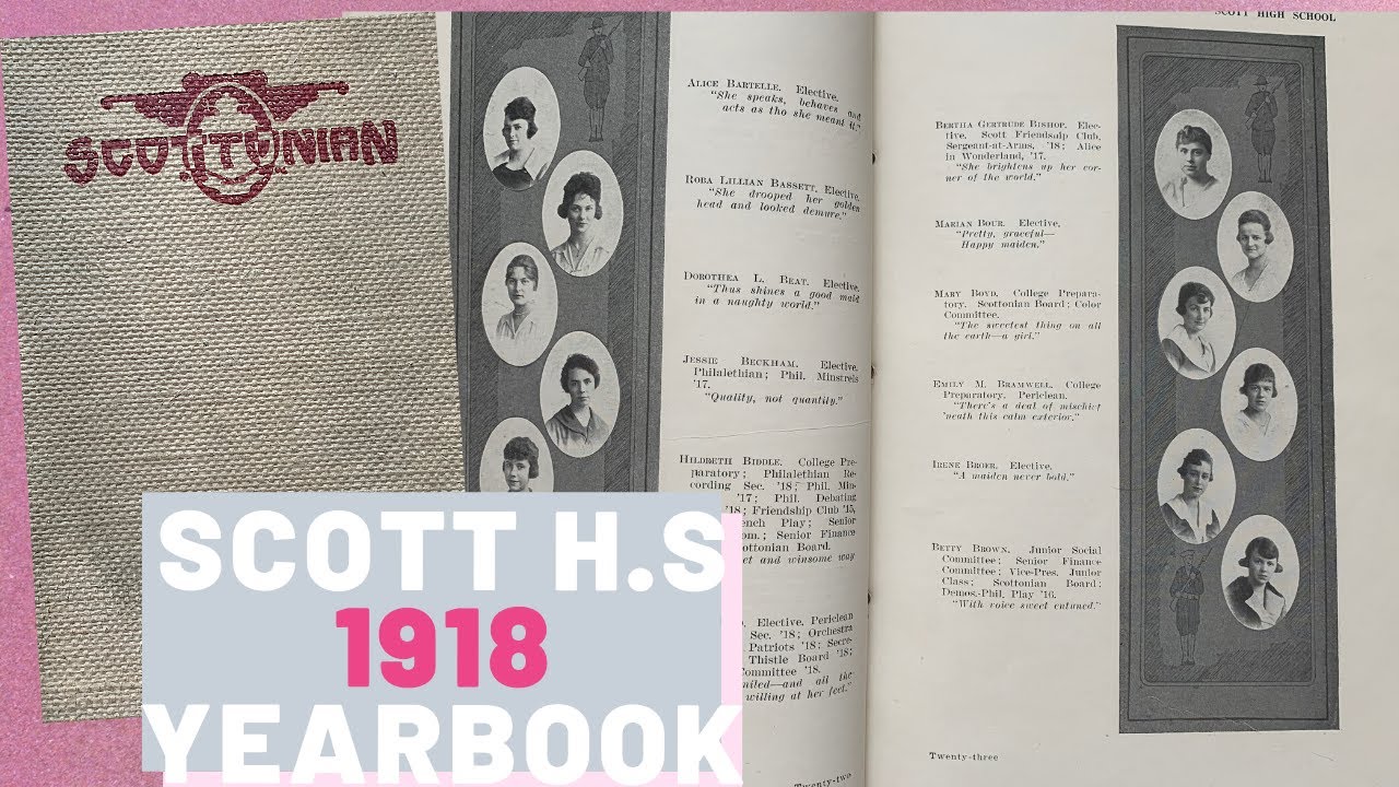 1918 Yearbook ~Featuring Henry Ernie Vick Cardinals Player~ Scott High School, Ohio