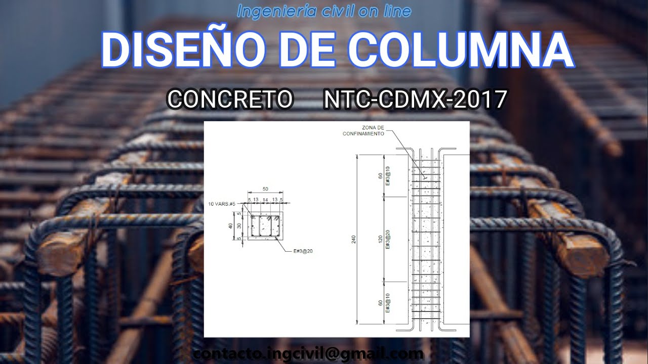 DISEÑO  DE COLUMNA DE CONCRETO/NTC-2017/ÁREA DE ACERO As Y SECCIÓN/FLEXOCOMPRESIÓN