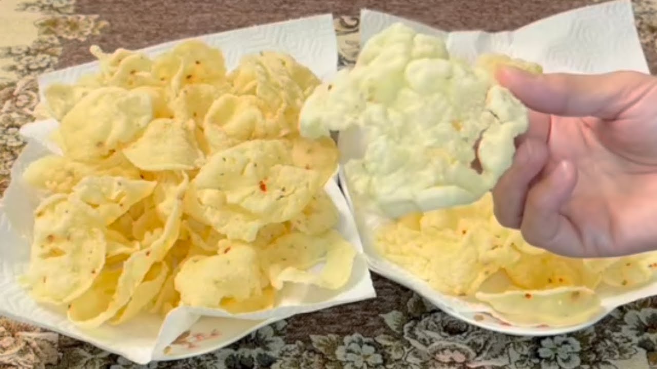 How to make papad rice Simple ingredients, easy way طريقة عمل باباد الرز او شيبس الرز بطريقه سهلة