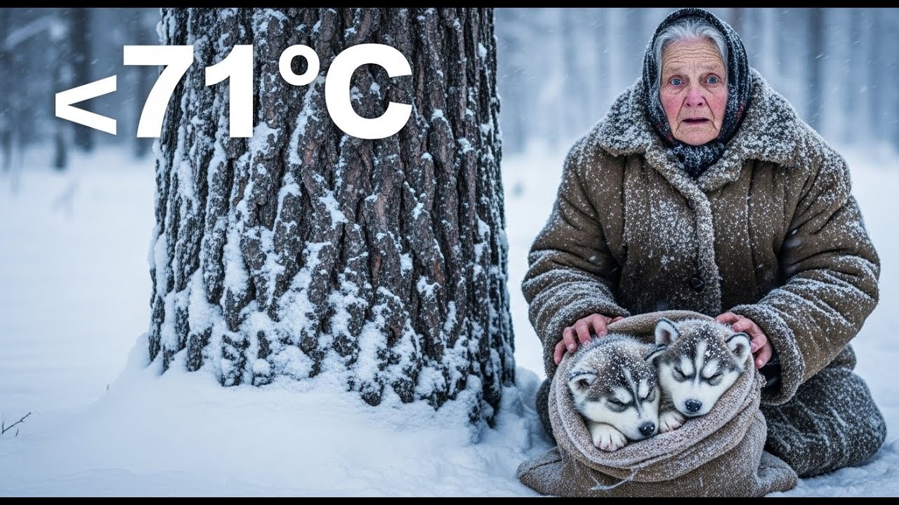 Frozen and Helpless: How an Elderly Woman Saved Two Husky Puppies ❄️🐺