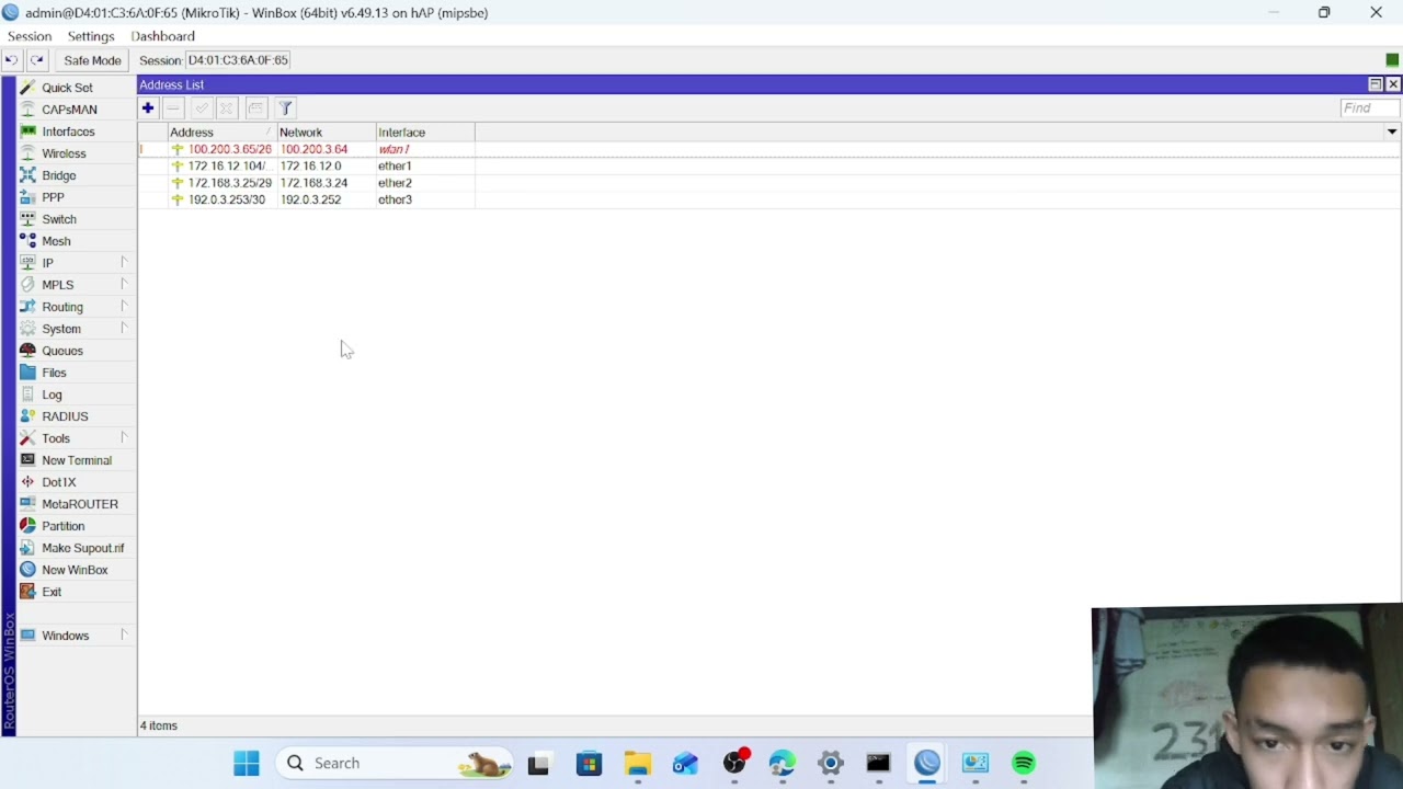 Konfigurasi routing ip dynamic