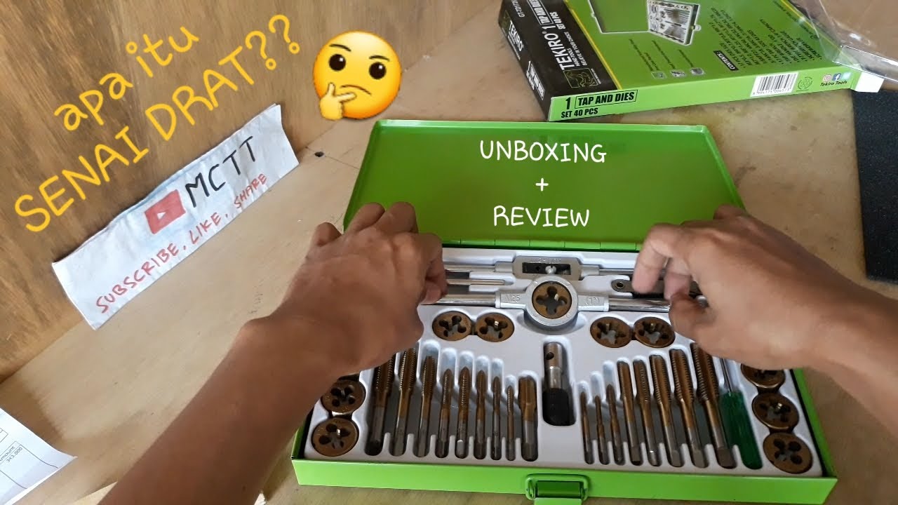 Senai Drat? Untuk apa? UNBOXING + REVIEW TEKIRO HAND TOOLS 1 set 40 pcs TAP and DIES #MCTTvlog