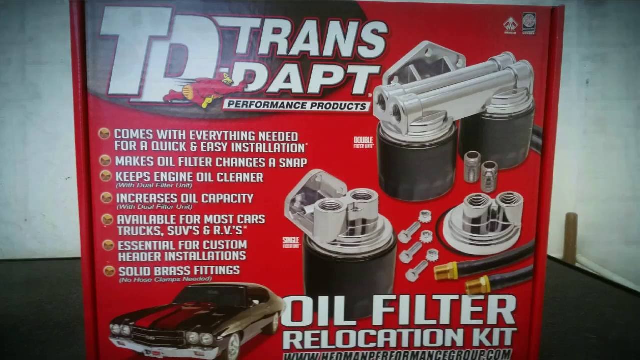 Trans Dapt oil filter relocation kit.
