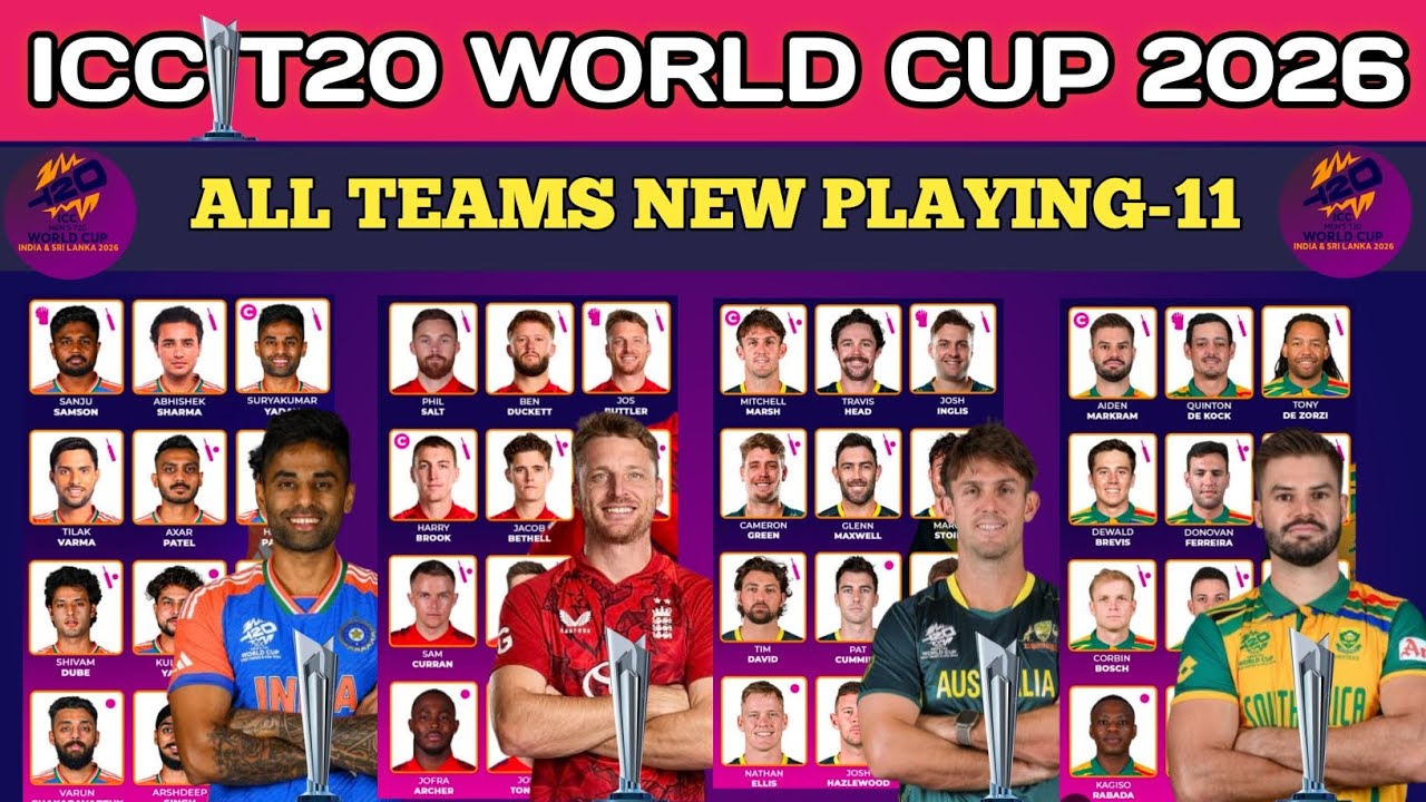 ICC T20I WORLD CUP 2026 ALL TEAMS PLAYING-11|| ALL TEAMS FINAL SQUAD, WORLD CUP FINAL SQUAD 2026