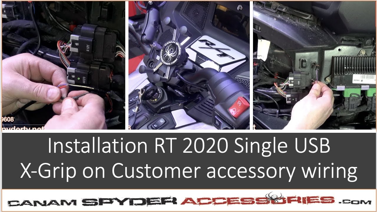 Installation - Customer accessory wiring 2020 RT LTD Can Am Spyder - X-Grip with single USB port