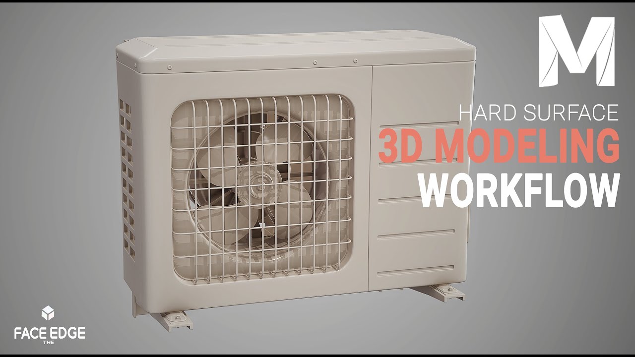 3D MODELING  Air Conditioner Unit in Autodesk Maya 2020  - Hard Surface[TIMELAPSE][INTERMEDIATE]