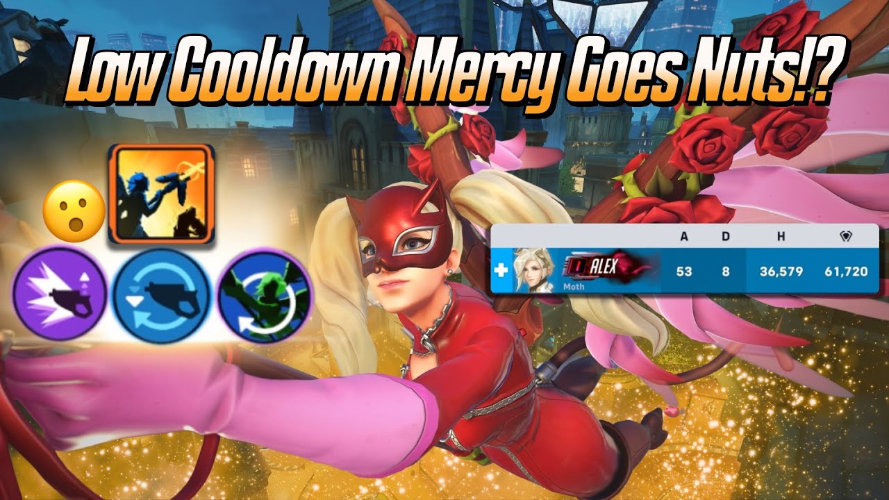 Low Cooldown Mercy Goes Nuts!? 😮 - Mercy Stadium Gameplay - Overwatch 2 (Season 18)