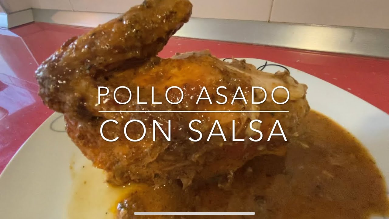 Pollo asado con salsa de almendras