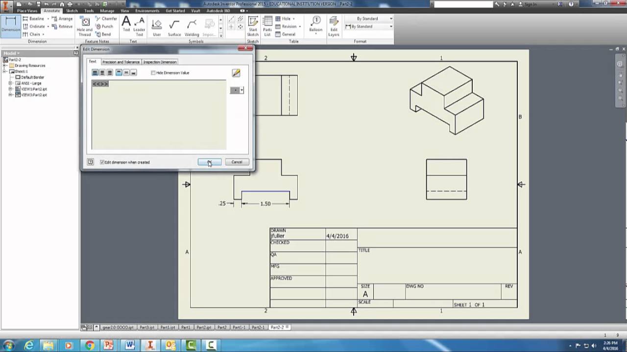 7.1 Part 2 Chain and Unidirectional Dimensioning