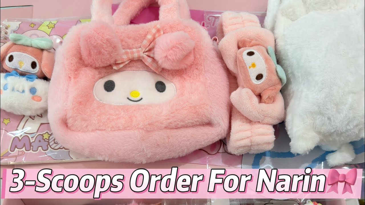 Let’s pack a 3-scoops order for Narin💗#sanrio #kawaii #mysterybox #fpy #melody 