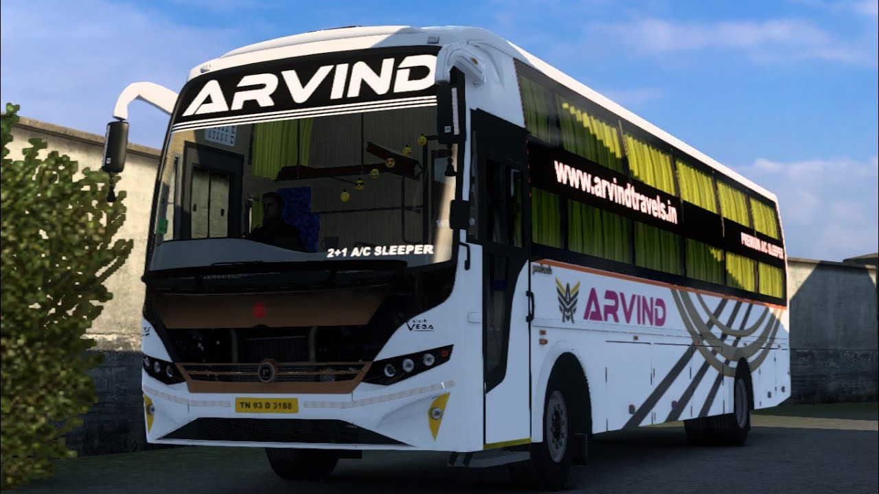 ARVIND TRAVELS Prakash Vega AC Sleeper Bus ||SLM-CHN #ets2 #busdriving #bkrgarage #buslover