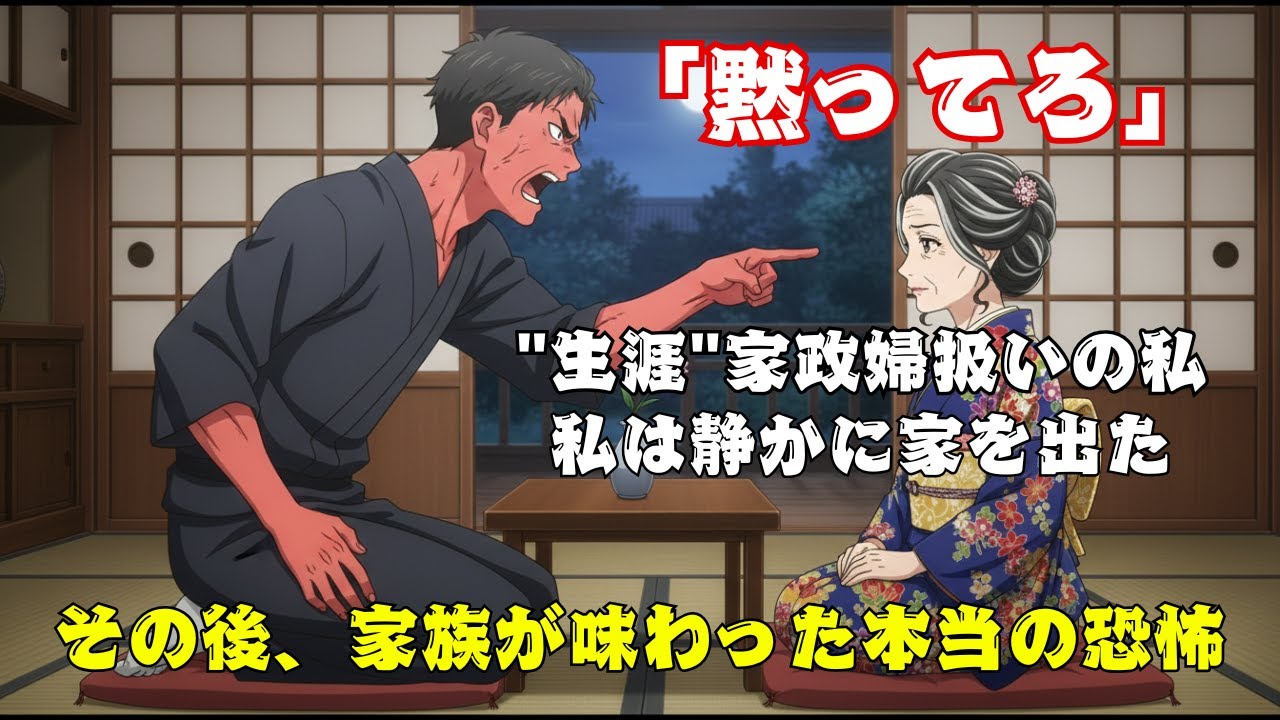 モラハラ夫「黙ってろ！」の一言で私の糸が切れた。実は家の全権を握っていたのは私だと知らず、無一文になった家族の衝撃の結末。【60代以上の方へ】