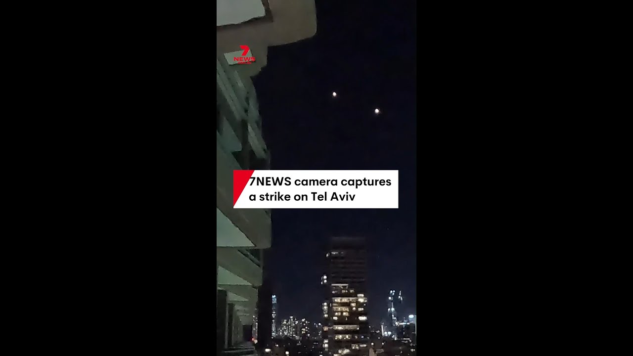 7NEWS camera captures a strike on Tel Aviv