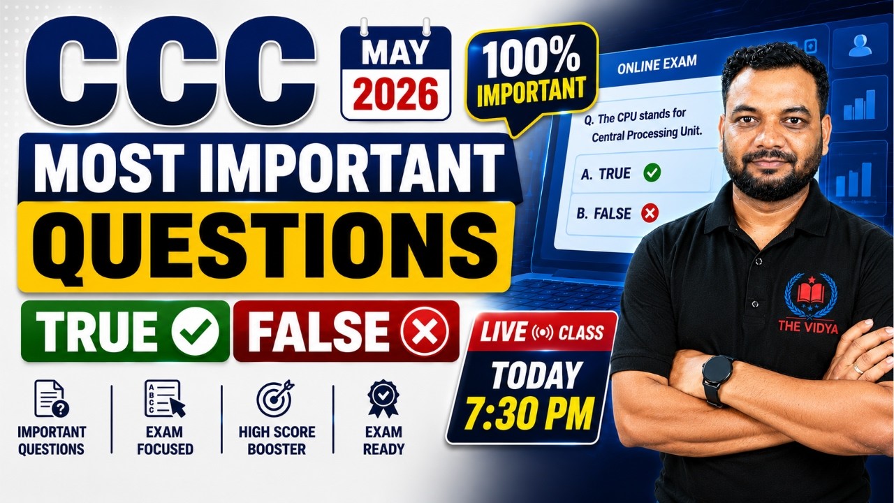 🚨 CCC May 2026 Exam | 50 Most Important True False Questions 🔥 LIVE Marathon