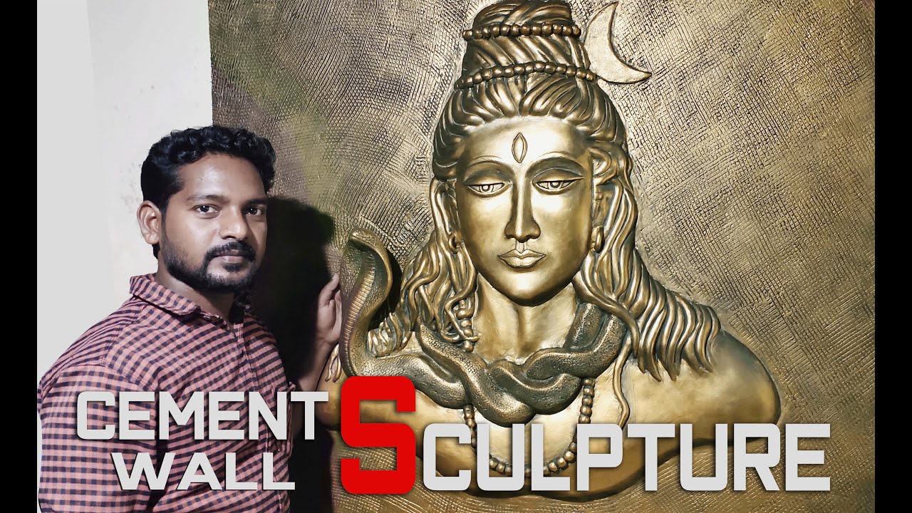 Lord Siva  antique Wall Sculpture | Amazing Wall Art |  sand and Cement Wall Design.
