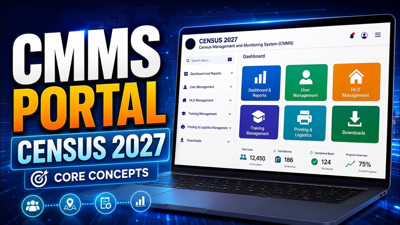 Part 02 | CMMS Portal Made Easy | Digital Census India 2027 Core Concepts Explained