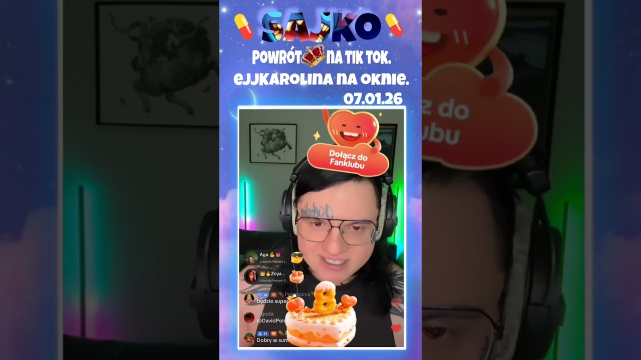 SAJKO live z 07.01.26- Powr&oacute;t Kr&oacute;la na tik tok. EejKarolina na okienku. 