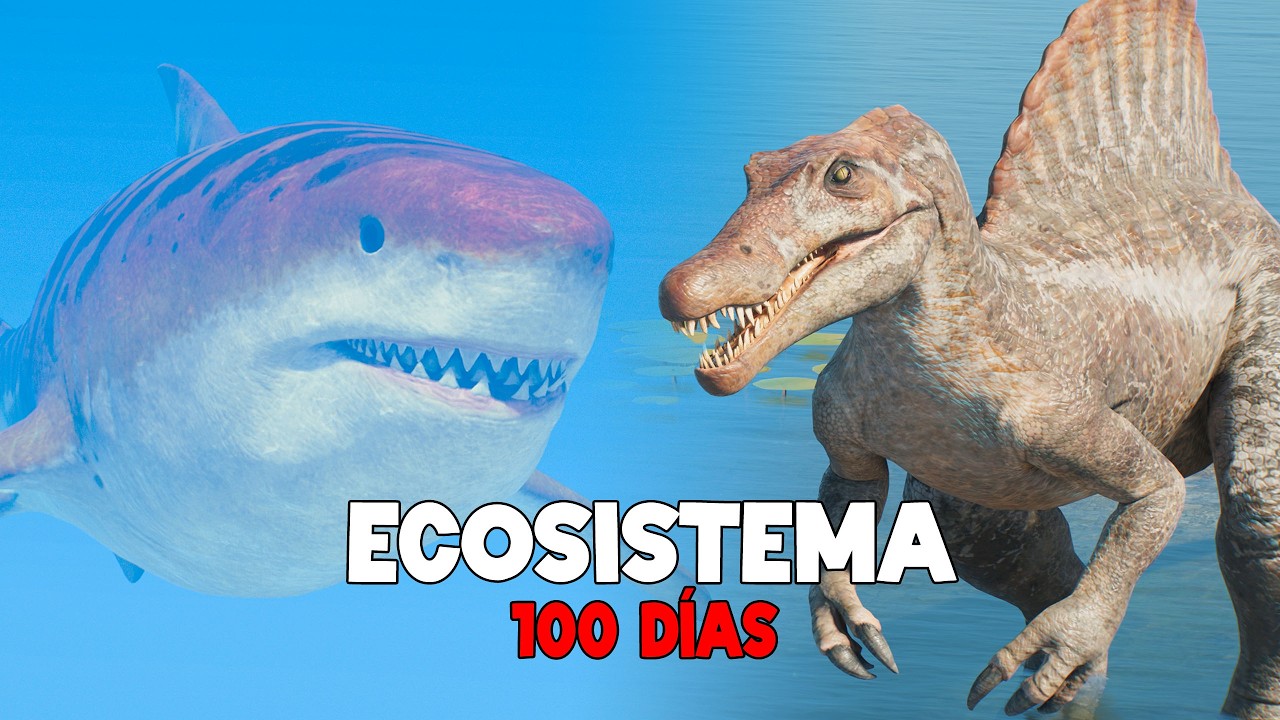 SIMULÉ 100 DÍAS un ECOSISTEMA de MAR, TIERRA Y AIRE con Dinosaurios... esto es lo que pasó