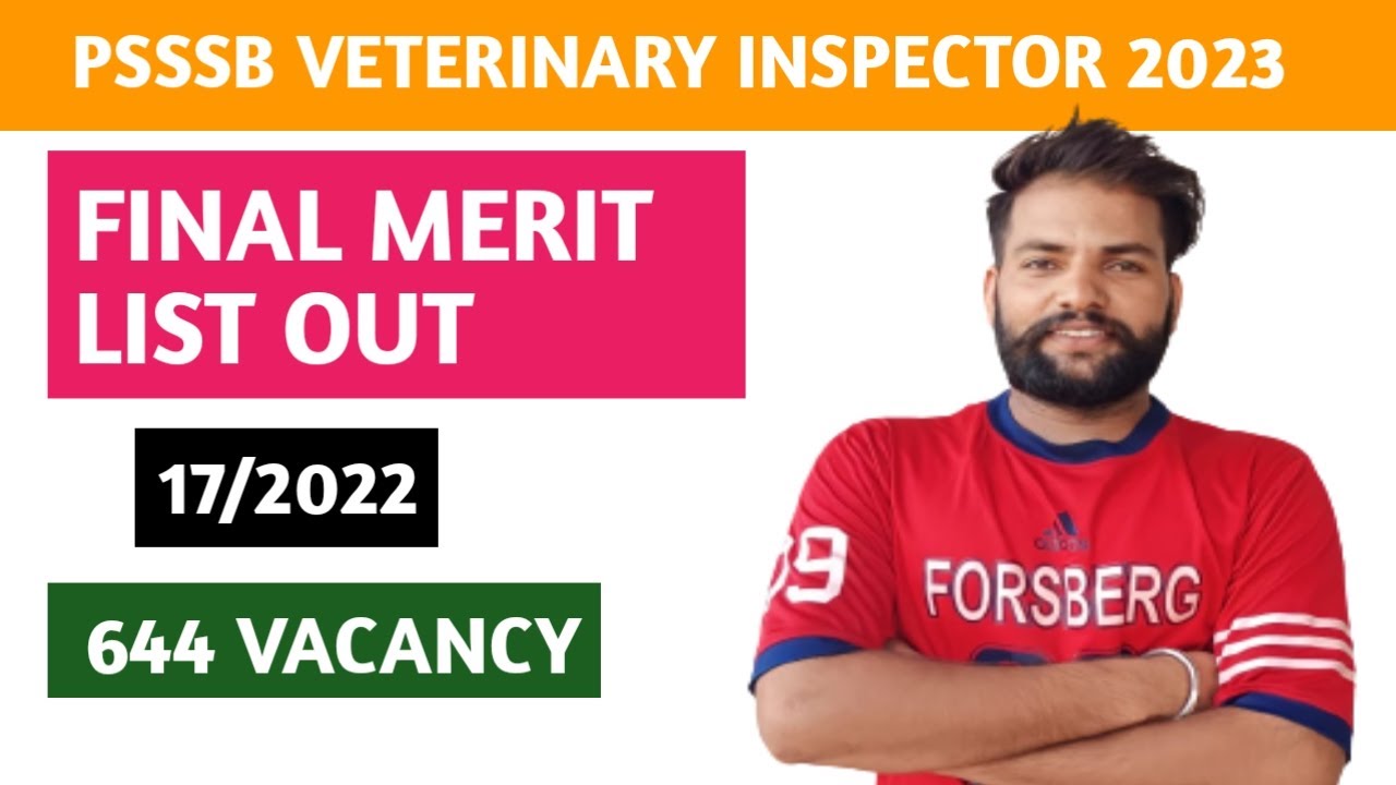 PUNJAB VETERINARY INSPECTOR 2023 FINAL RESULT OUT COMPLETE IMFORMATION BY SATNAM SIR