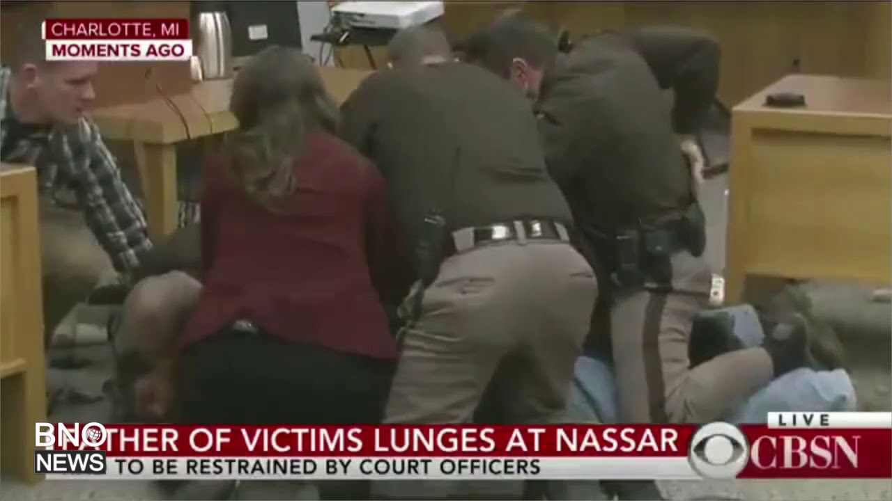 Victim's Father Attacks Ex-USA Gymnastics Doctor Larry Nassar