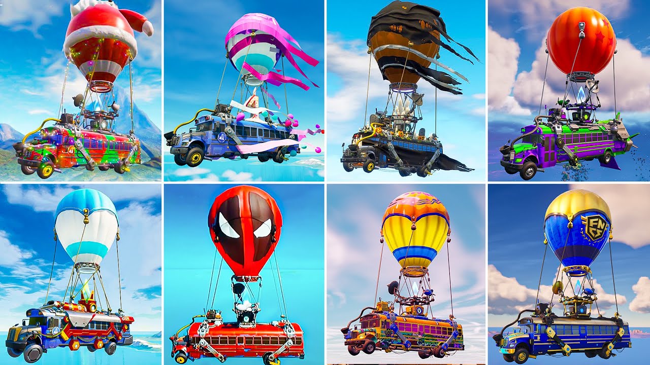 Evolution of Fortnite Battle Bus Themes ( Chapter 1 Season 1 - Chapter 5 Season 4)