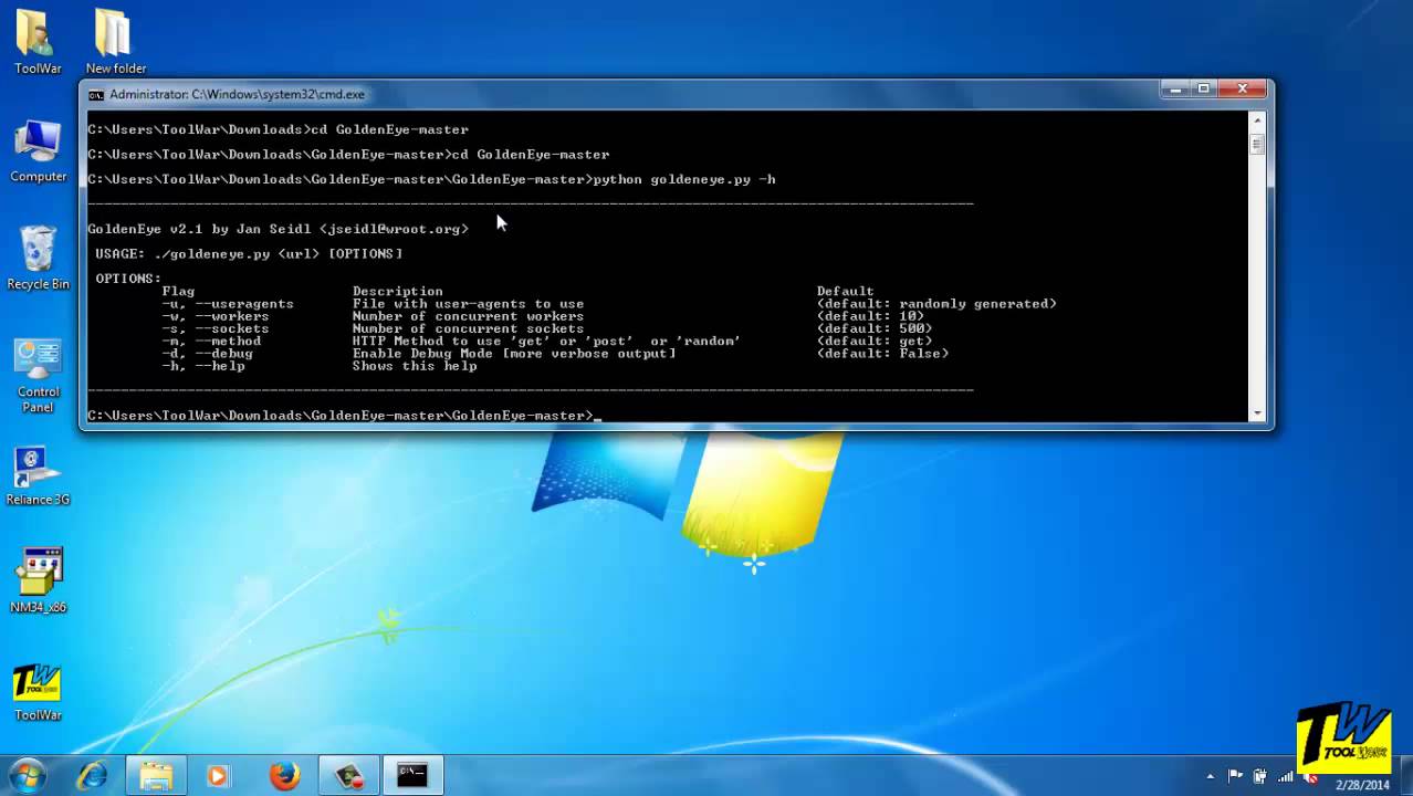 How to Use GoldenEye - DDoS Testing Tool (Security Testing) on Windows