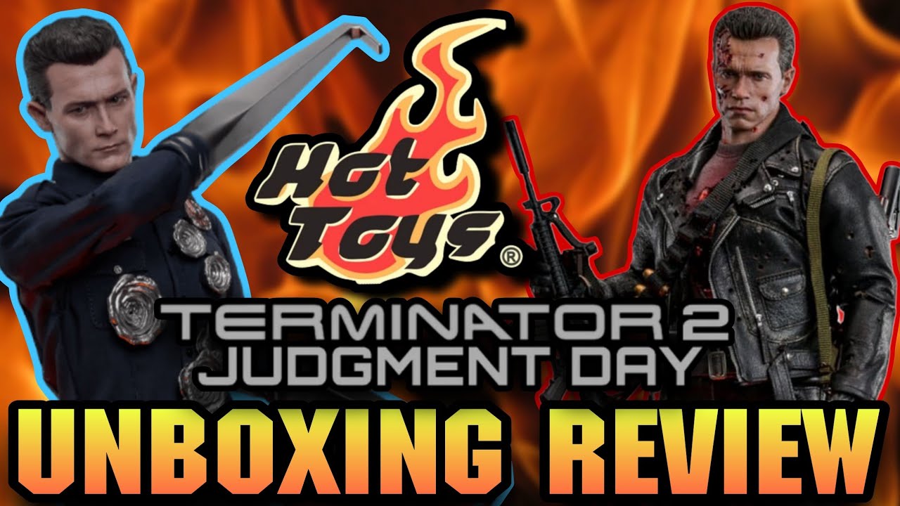 HOT TOYS REVIEW AND UNBOXING TERMINATOR 2 T-800 BATTLE DAMAGE AND T-1000 1/6 SCALE