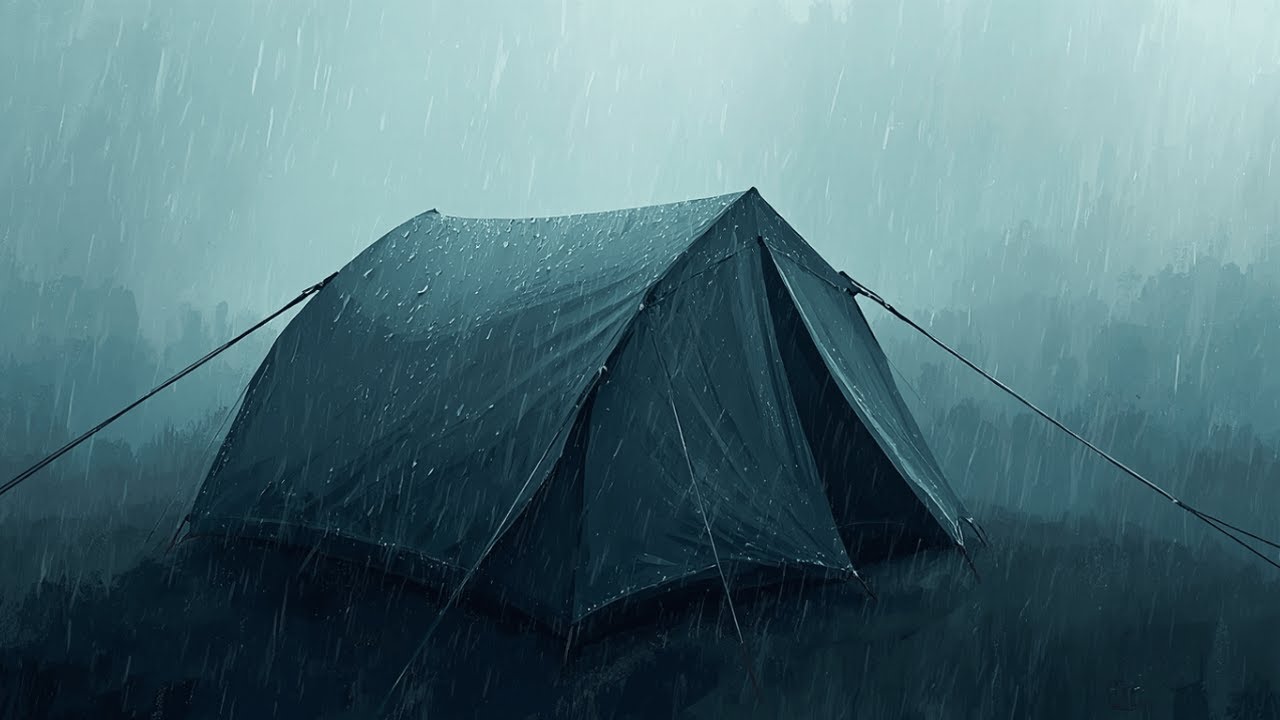 Rain Sounds - Black Screen | Rain on a Tent for Deep Sleep and Relaxation