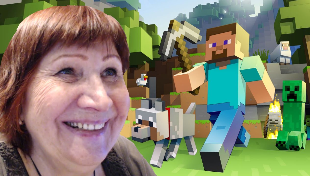 Шок! бабушка играет в minecraft - смех до слез!