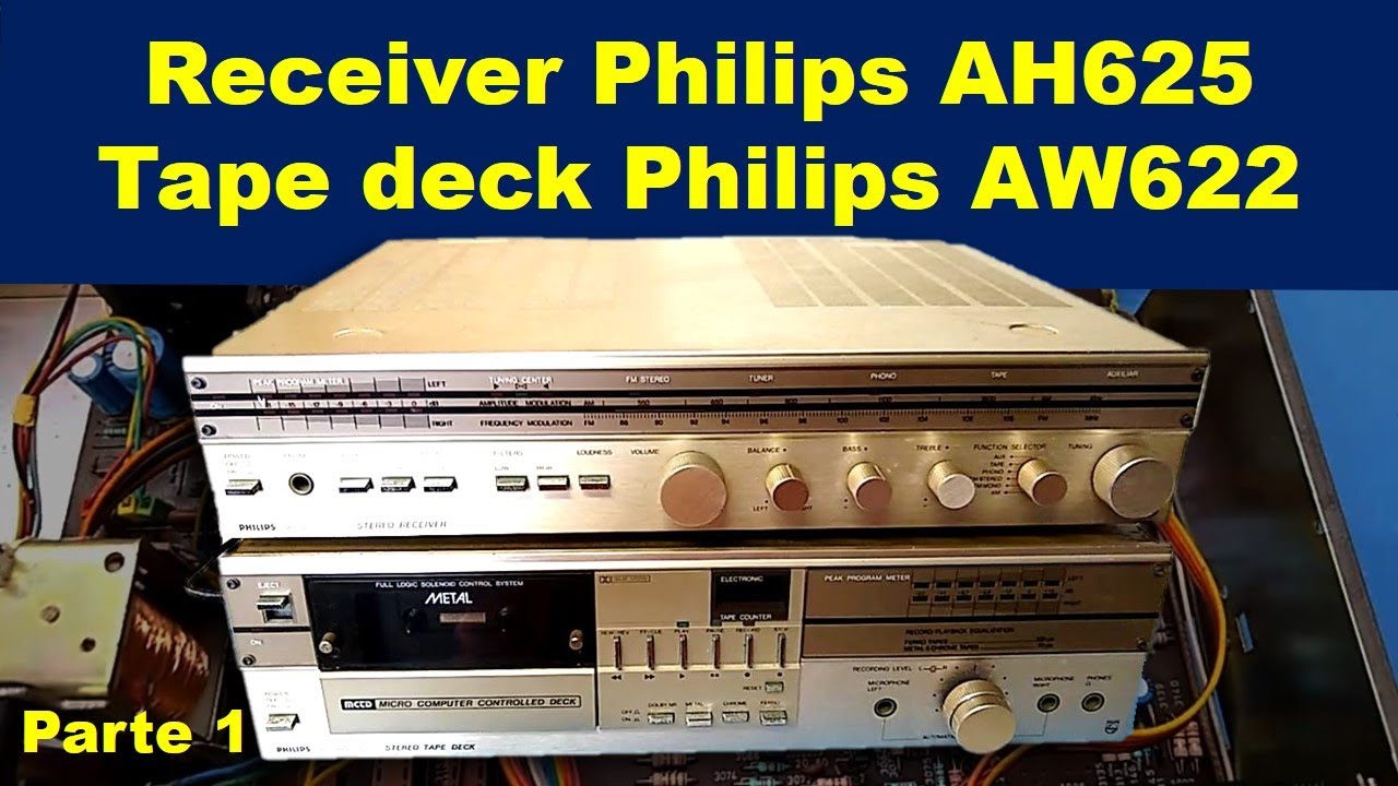 Restauração som antigo Philips década de 80 - Parte 1 [Restoring vintage Philips tape and receiver]