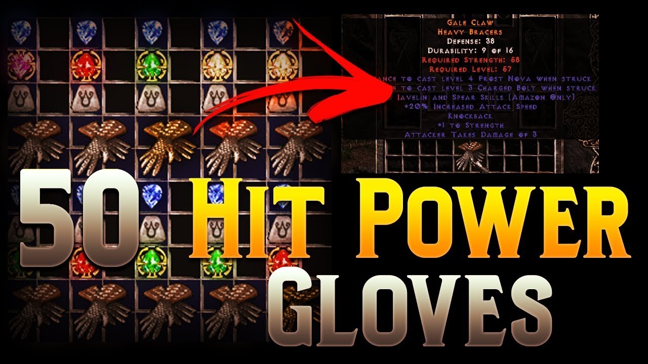 Crafting 50 Hit Power Gloves in Diablo 2 -  2/20 Gloves?