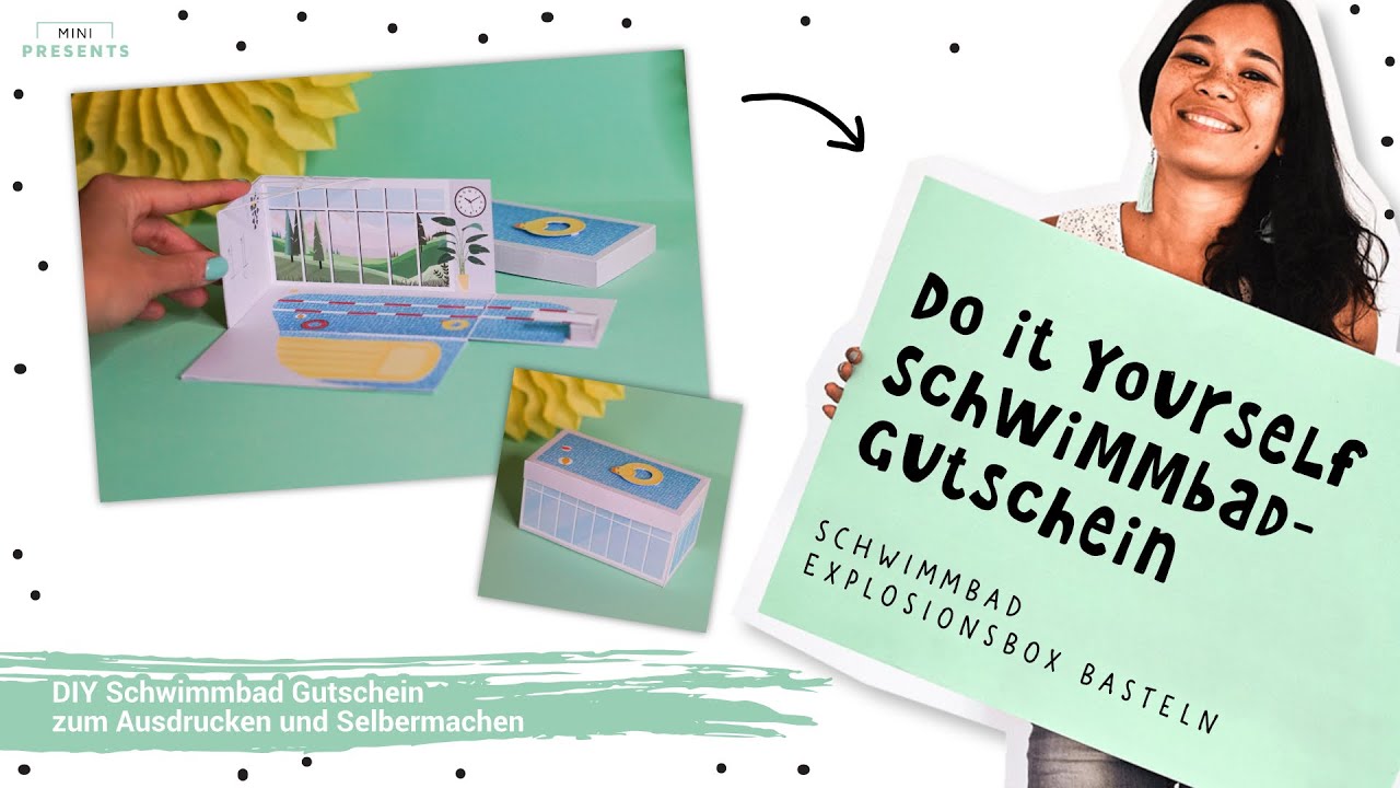 DIY Schwimmbad Gutschein basteln | Gutschein fürs Schwimmbad originell verpacken  | mini-presents
