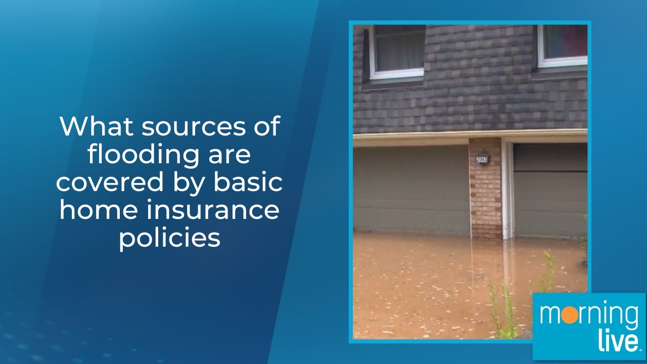 What sources of flooding are covered by basic home insurance policies