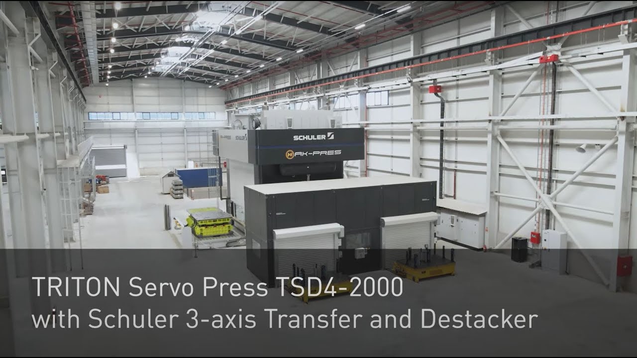 TRITON Servo Press TSD4-2000 with Schuler 3-axis Transfer and Destacker