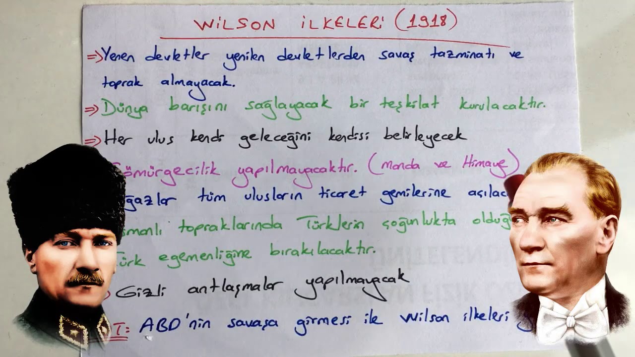 15) Wilson İlkeleri | Paris Barış Konferansı | Yks Kpss Tarih 2024